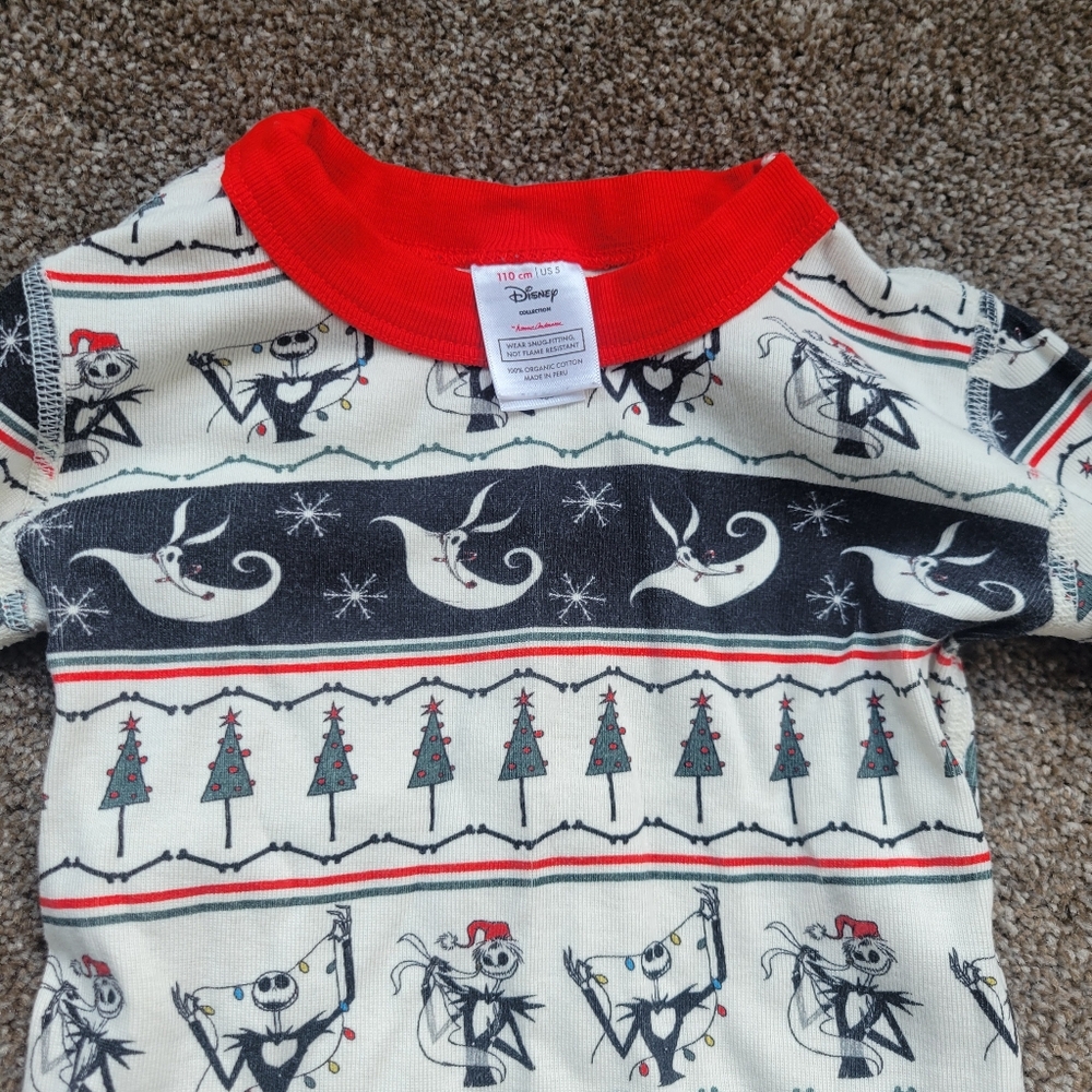 Hanna Andersson The Nightmare Before Christmas Fair Isle Long John PJs Sz 5.